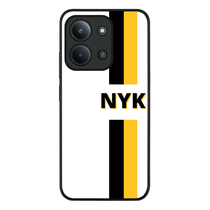 Redmi 15C 4G / Rugged Black Custom Striped Monogram Phone Case - Redmi - Stylizedd.com