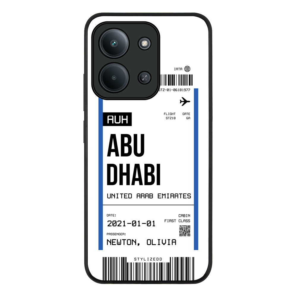 Redmi 15C 4G / Rugged Black Custom Flight Boarding Pass Ticket Phone Case - Redmi - Stylizedd.com