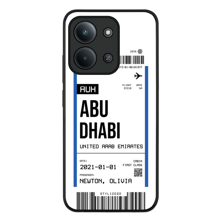 Redmi 15C 4G / Rugged Black Custom Flight Boarding Pass Ticket Phone Case - Redmi - Stylizedd.com