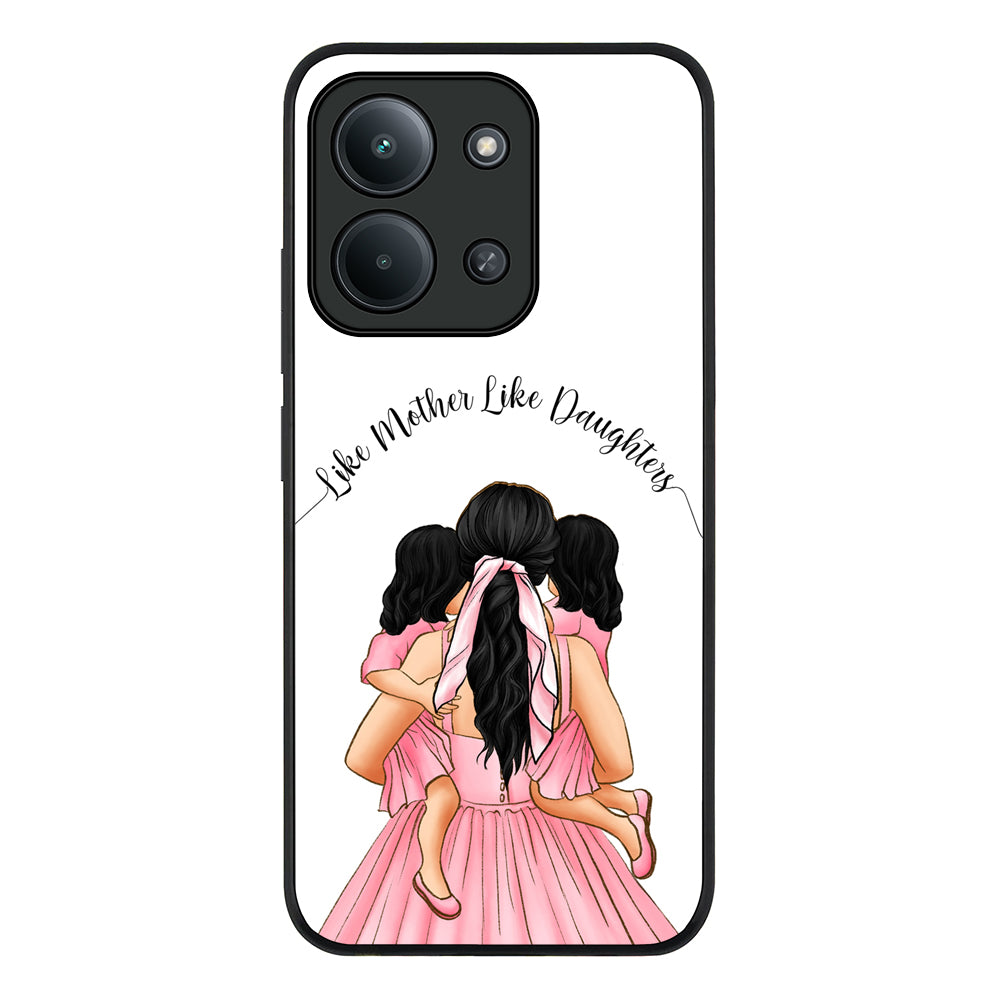 Redmi 15C 4G / Rugged Black Mother 2 daughters Custom Clipart, Text Phone Case - Redmi - Stylizedd.com