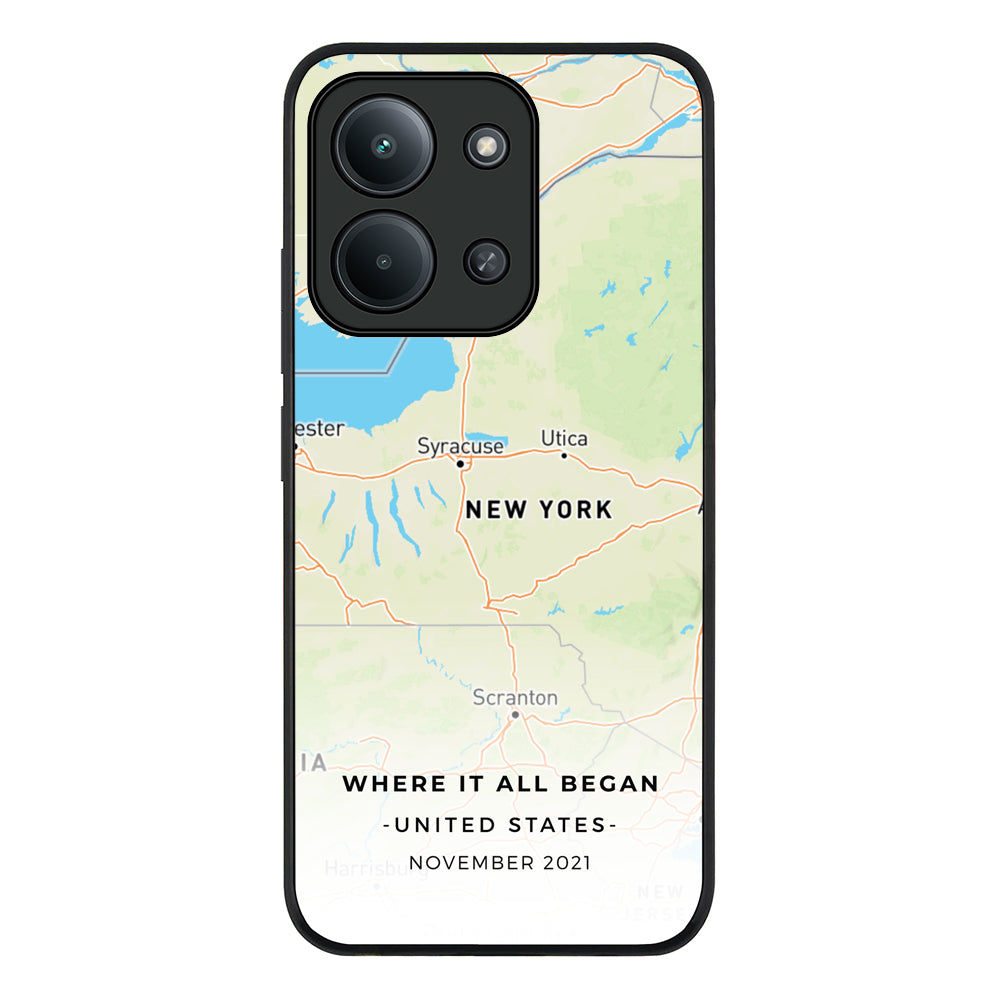 Redmi 15C 4G / Rugged Black Personalized map, Phone Case - Redmi - Stylizedd.com