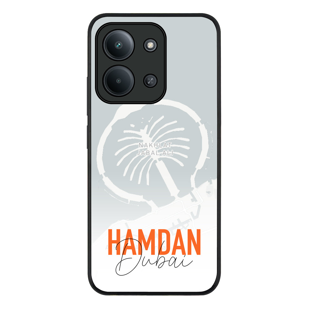 Redmi 15C 4G / Rugged Black Personalized Location Map & Name, Phone Case - Redmi - Stylizedd.com