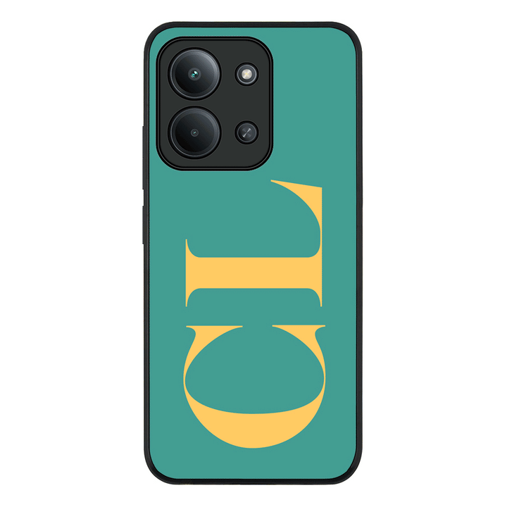 Redmi 15C 4G / Rugged Black Personalized Monogram Large Initial 3D Shadow Text, Phone Case - Redmi - Stylizedd.com