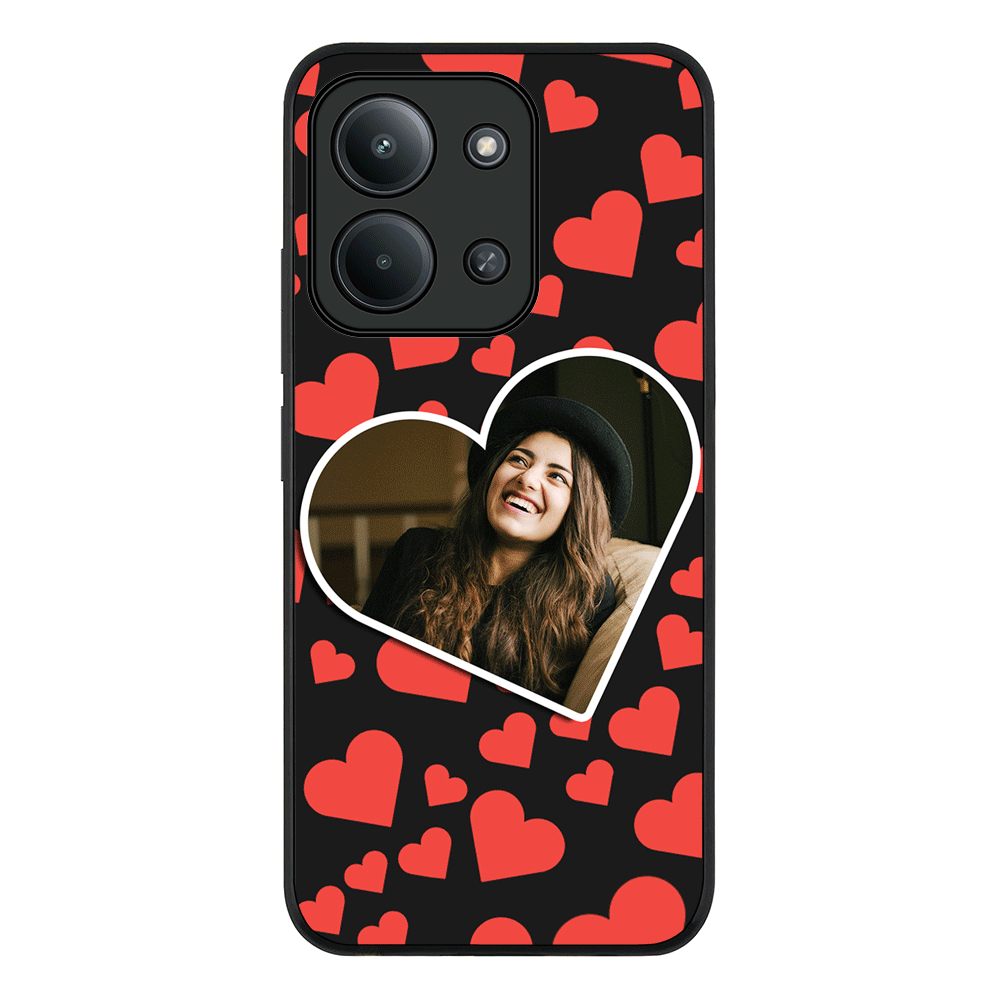 Redmi 15C 4G / Rugged Black Custom Photo Heart shaped, Phone Case - Redmi - Stylizedd.com