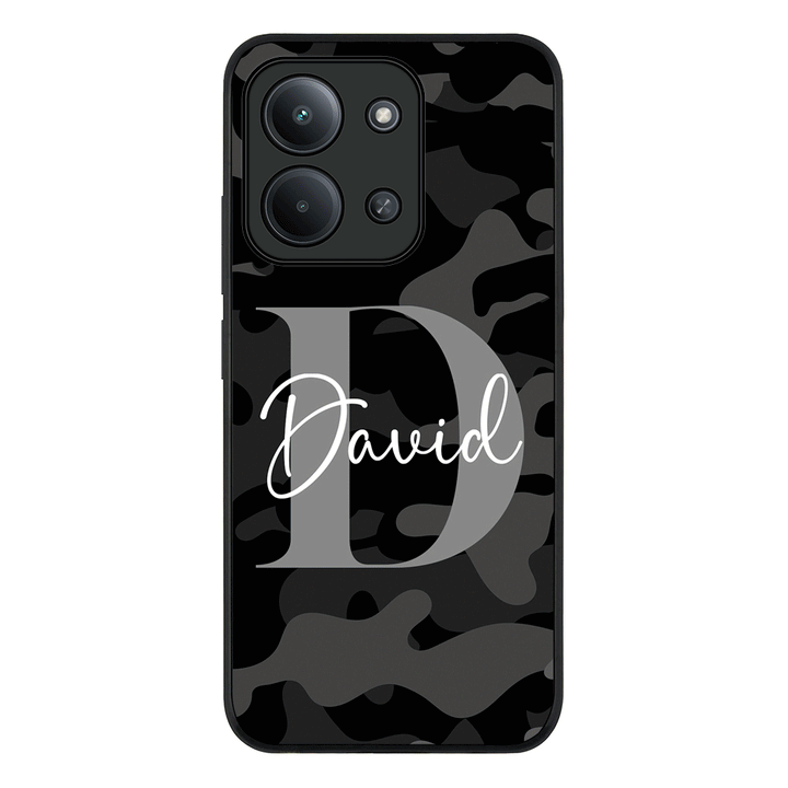 Redmi 15C 4G / Rugged Black Personalized Name Camouflage Military Camo Phone Case - Redmi - Stylizedd.com