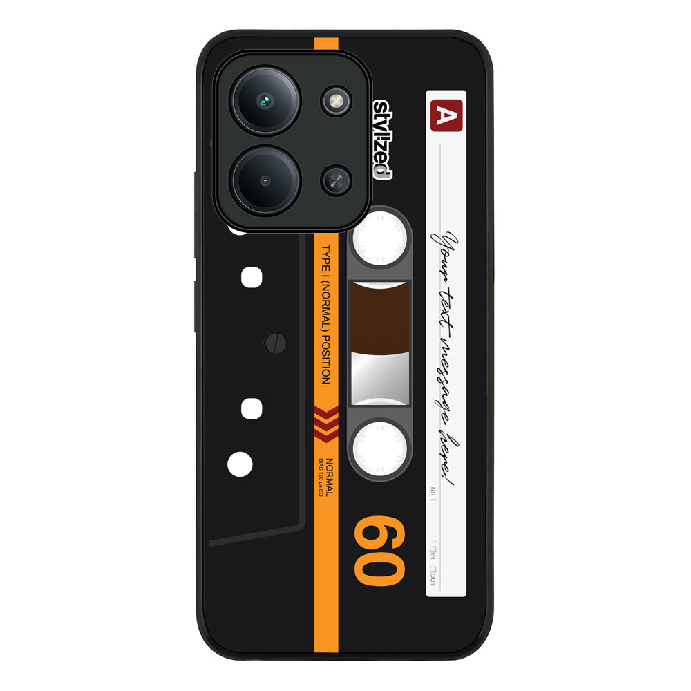 Redmi 15C 4G / Rugged Black Custom Retro Cassette Tape Phone Case - Redmi - Stylizedd.com