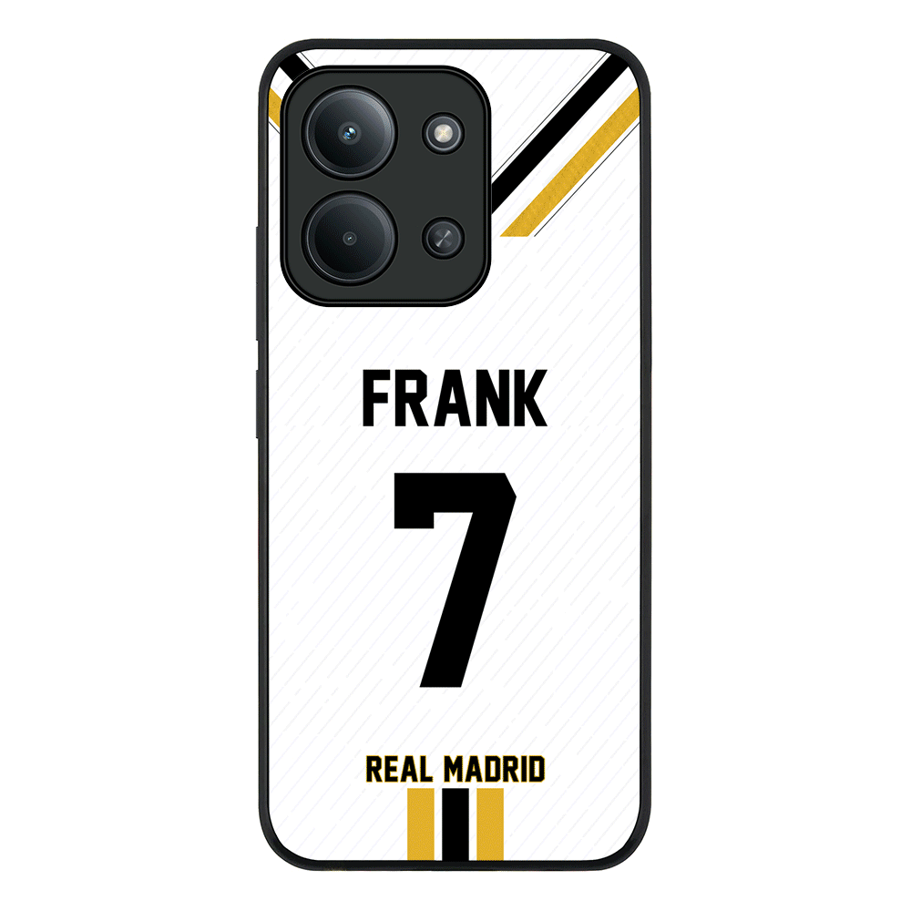 Redmi 15C 4G / Rugged Black Personalized Football Clubs Jersey Phone Case Custom Name & Number - Redmi- Stylizedd.com