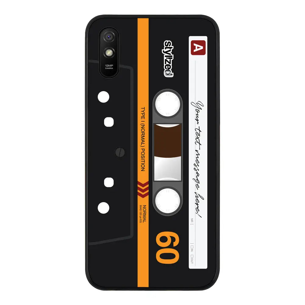 Redmi 9A 4G / Rugged Black Custom Retro Cassette Tape Phone Case - Redmi - Stylizedd.com