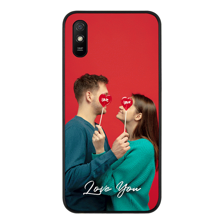 Redmi 9A 4G / Rugged Black Custom Photo Valentine, Phone Case - Redmi - Stylizedd.com