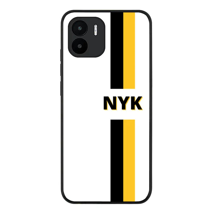 Redmi A1 / Rugged Black Custom Striped Monogram Phone Case - Redmi - Stylizedd.com