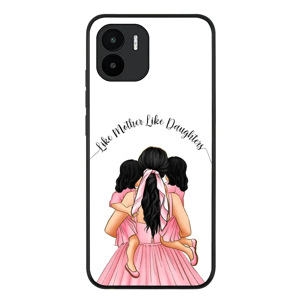 Redmi A1 / Rugged Black Mother 2 daughters Custom Clipart, Text Phone Case - Redmi - Stylizedd.com