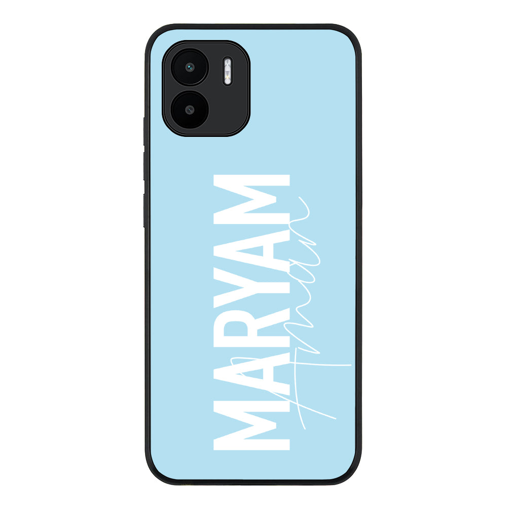Redmi A1 / Rugged Black Personalized Name Vertical, Phone Case - Redmi - Redmi - Stylizedd.com