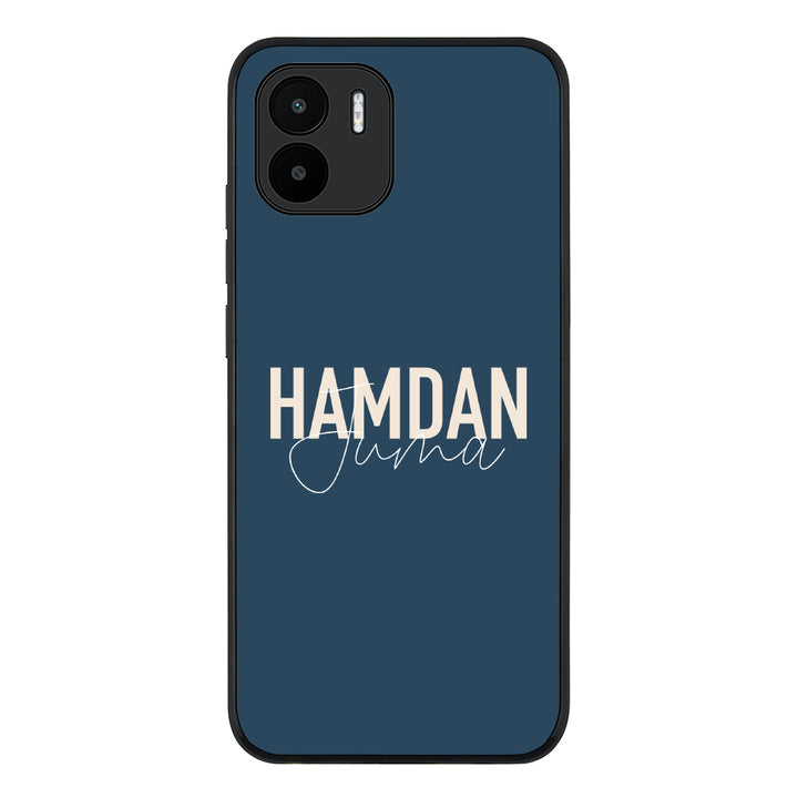 Redmi A1 / Rugged Black Personalized Name Horizontal, Phone Case - Redmi - Stylizedd.com