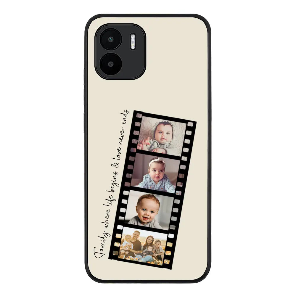 Redmi A1 / Rugged Black Custom Film Strips Personalised Movie Strip, Phone Case - Redmi - Stylizedd.com