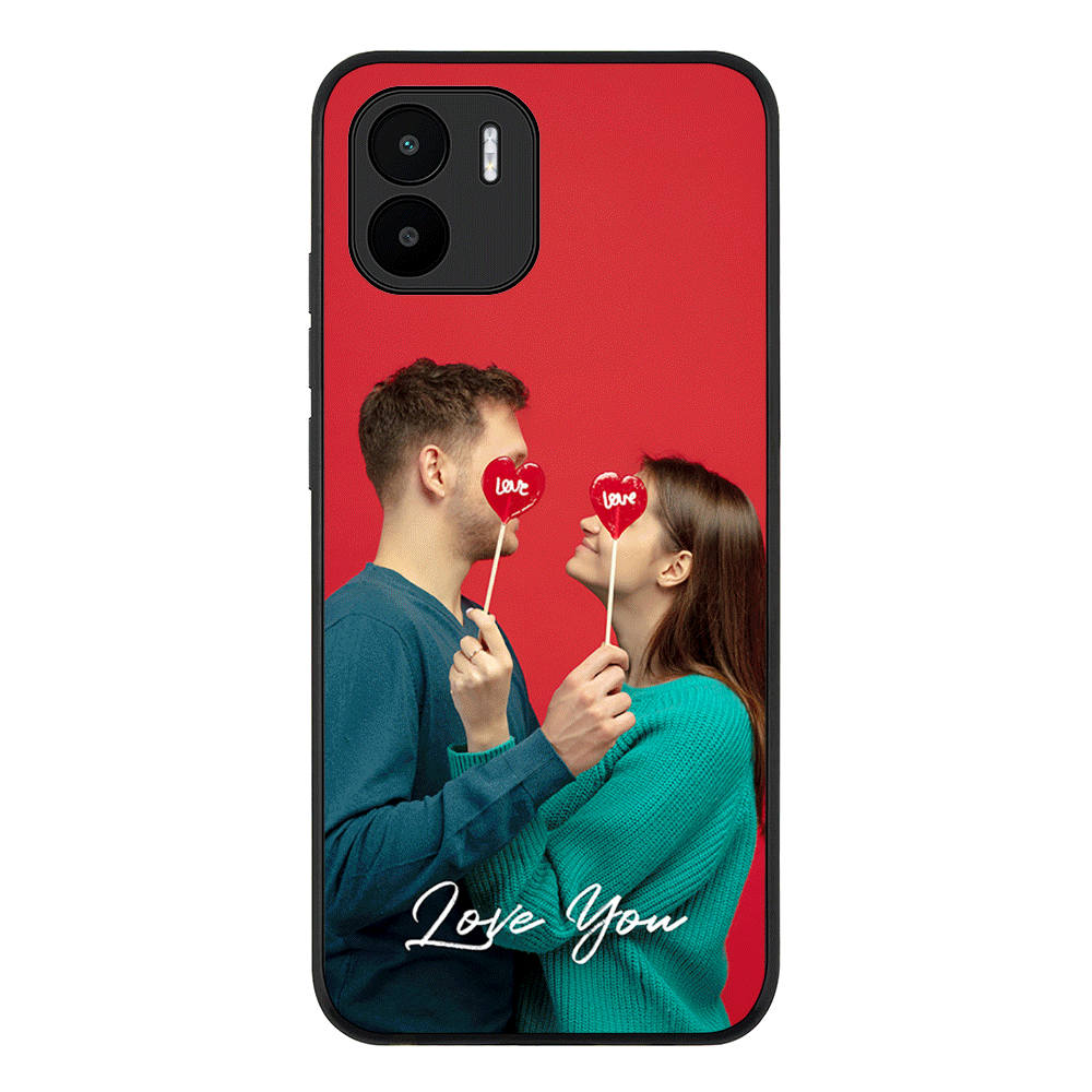 Redmi A1 / Rugged Black Custom Photo Valentine, Phone Case - Redmi - Stylizedd.com