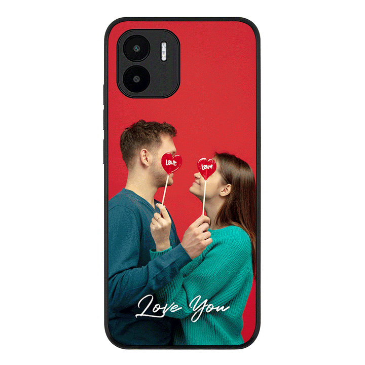 Redmi A1 / Rugged Black Custom Photo Valentine, Phone Case - Redmi - Stylizedd.com