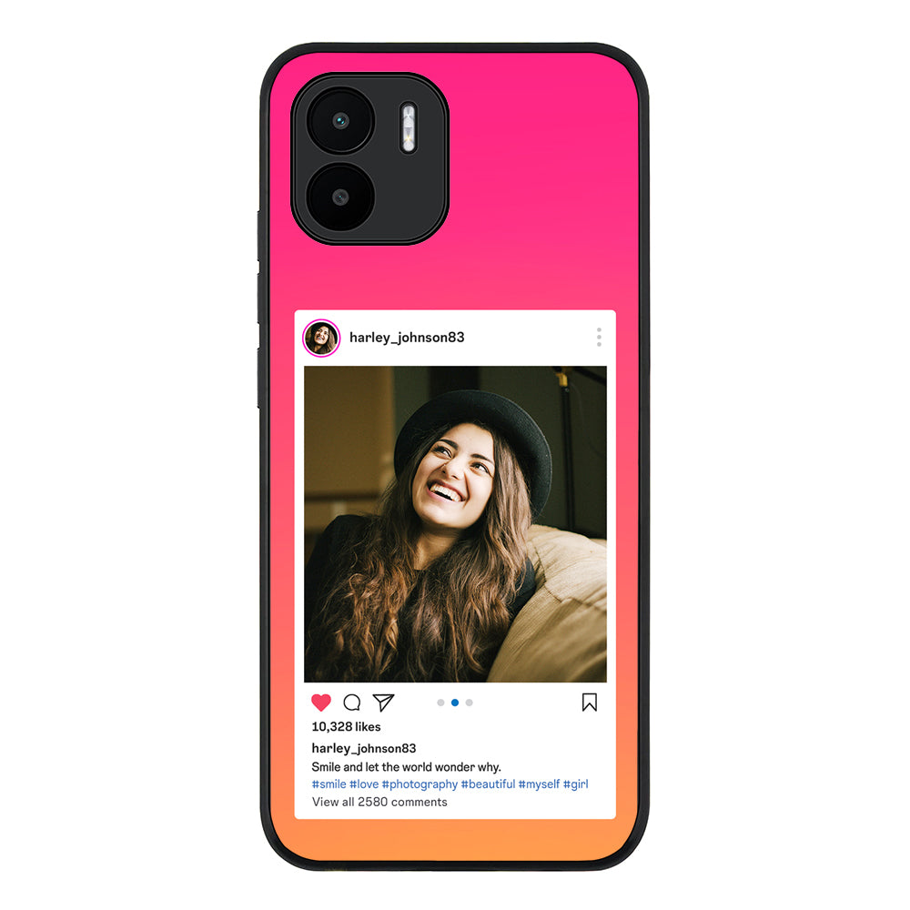 Redmi A1 / Rugged Black Custom Photo Instagram Post Template, Phone Case - Redmi - Stylizedd.com