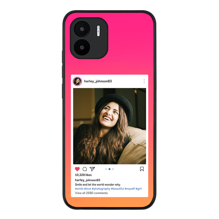 Redmi A1 / Rugged Black Custom Photo Instagram Post Template, Phone Case - Redmi - Stylizedd.com
