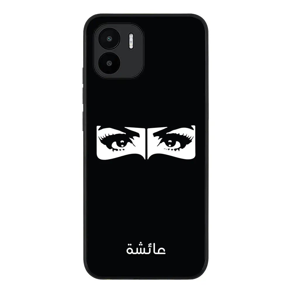 Redmi A1 / Rugged Black Custom Name Niqabi Eye, Phone Casee - Redmi - Stylizedd.com