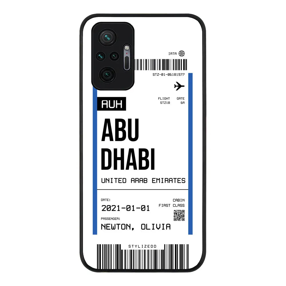 Redmi Note 10 Pro 4G / Rugged Black Custom Flight Boarding Pass Ticket Phone Case, Stylizedd.com in Dubai Sharjah UAE UK  