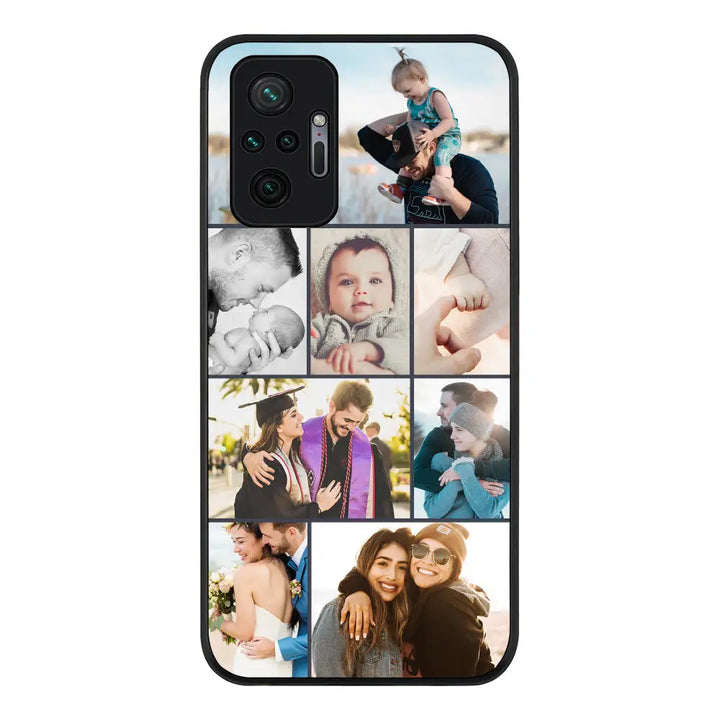 Redmi Note 10 Pro 4G / Rugged Black Personalised Photo Collage Grid Phone Case - Redmi - Stylizedd.com