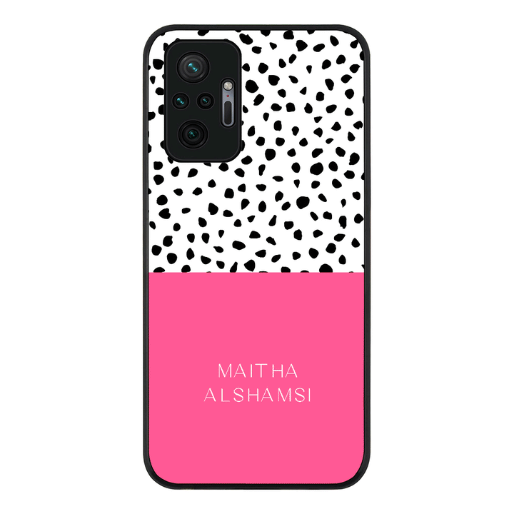 Redmi Note 10 Pro 4G / Rugged Black Personalized Text Colorful Spotted Dotted, Phone Case - Redmi - Stylizedd.com