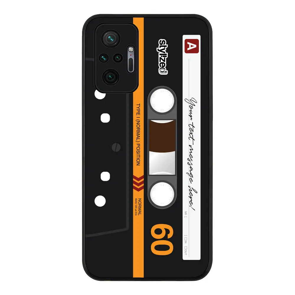 Redmi Note 10 Pro 4G / Rugged Black Custom Retro Cassette Tape Phone Case - Redmi - Stylizedd.com