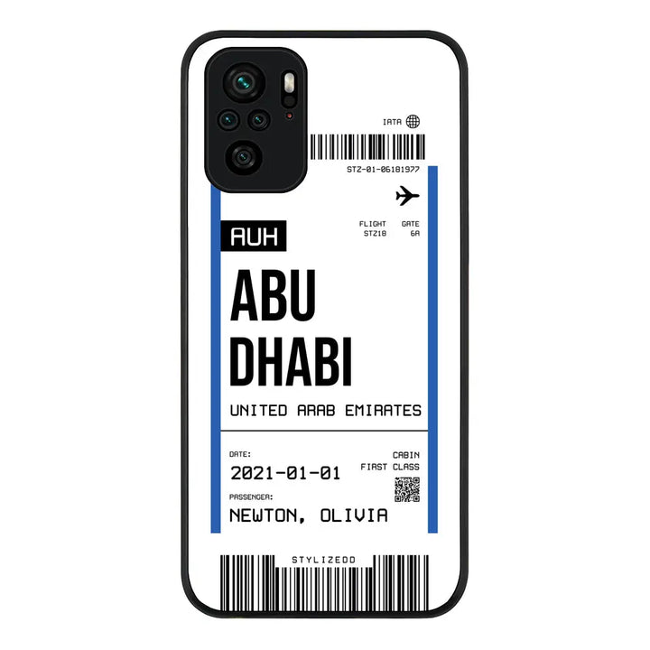 Redmi Note 10S / Redmi Note 10 4G / Rugged Black Custom Flight Boarding Pass Ticket Phone Case - Redmi - Stylizedd.com