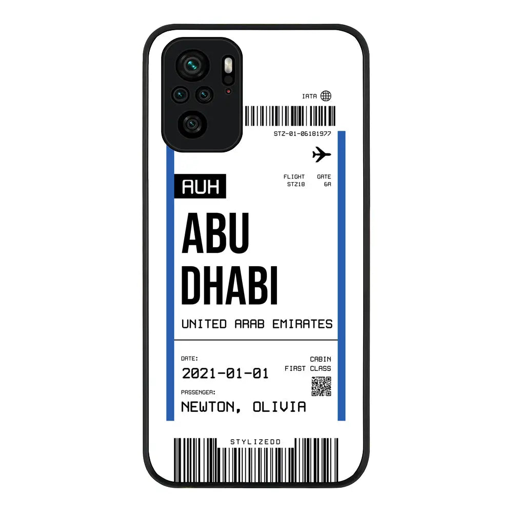 Redmi Note 10S / Redmi Note 10 4G / Rugged Black Custom Flight Boarding Pass Ticket Phone Case, Stylizedd.com in Dubai Sharjah UAE UK  