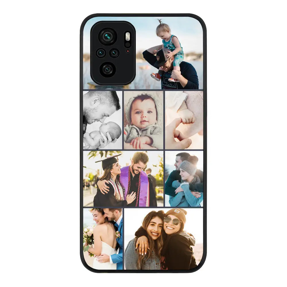 Redmi Note 10S / Redmi Note 10 4G / Rugged Black Personalised Photo Collage Grid Phone Case - Redmi - Stylizedd.com