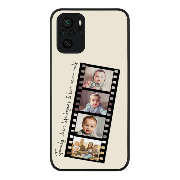 Redmi Note 10S / Redmi Note 10 4G / Rugged Black Custom Film Strips Personalised Movie Strip, Phone Case - Redmi - Stylizedd.com