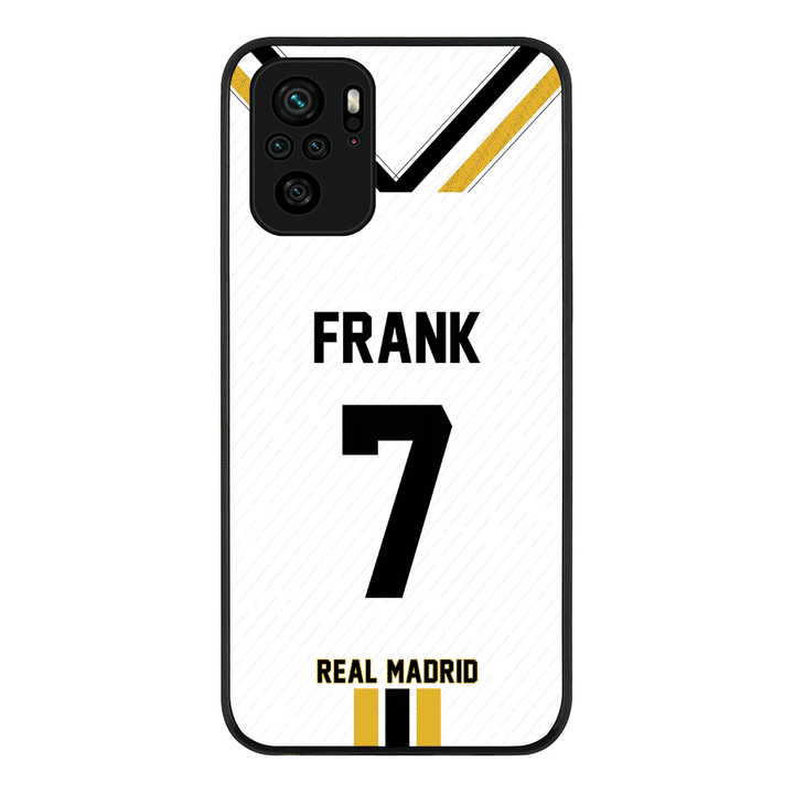 Redmi Note 10S / Redmi Note 10 4G / Rugged Black Personalized Football Clubs Jersey Phone Case Custom Name & Number - Redmi - Stylizedd.com