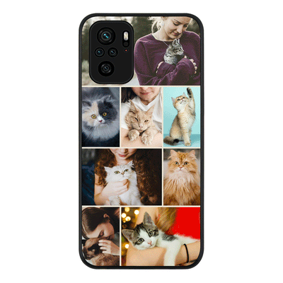 Redmi Note 10S / Redmi Note 10 4G / Rugged Black Personalised Photo Collage Grid Pet Cat, Phone Case - Redmi - Stylizedd.com