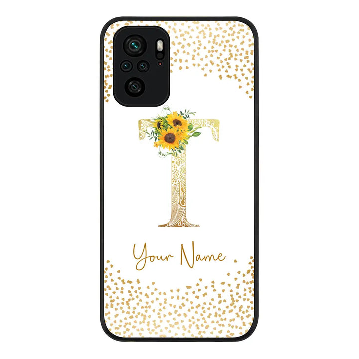 Redmi Note 10S / Redmi Note 10 4G / Rugged Black Floral Mandala Initial Phone Case - Redmi - Stylizedd.com