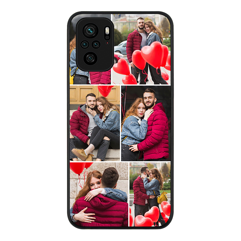 Redmi Note 10S / Redmi Note 10 4G / Rugged Black Personalised Valentine Photo Collage Grid, Phone Case - Redmi - Stylizedd.com