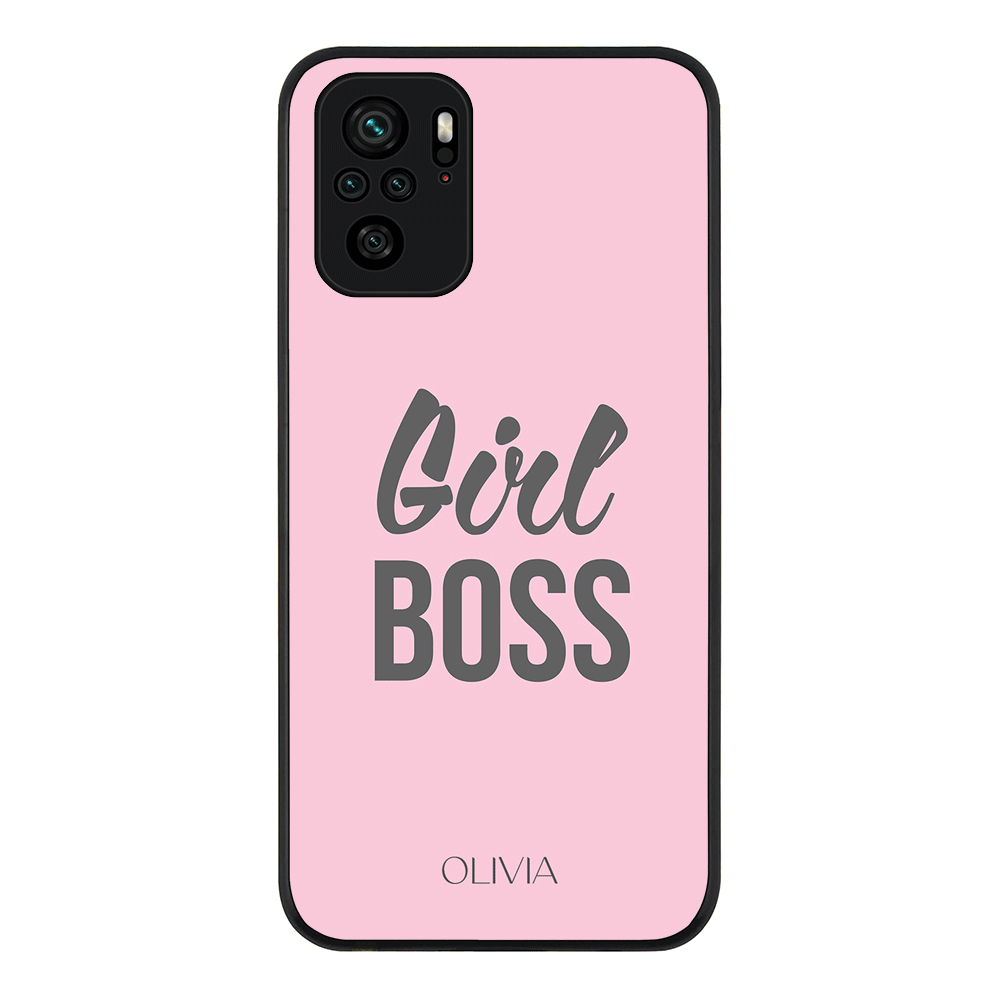 Redmi Note 10S / Redmi Note 10 4G / Rugged Black Personalized Name Girl Boss, Phone Case - Redmi - Stylizedd.com