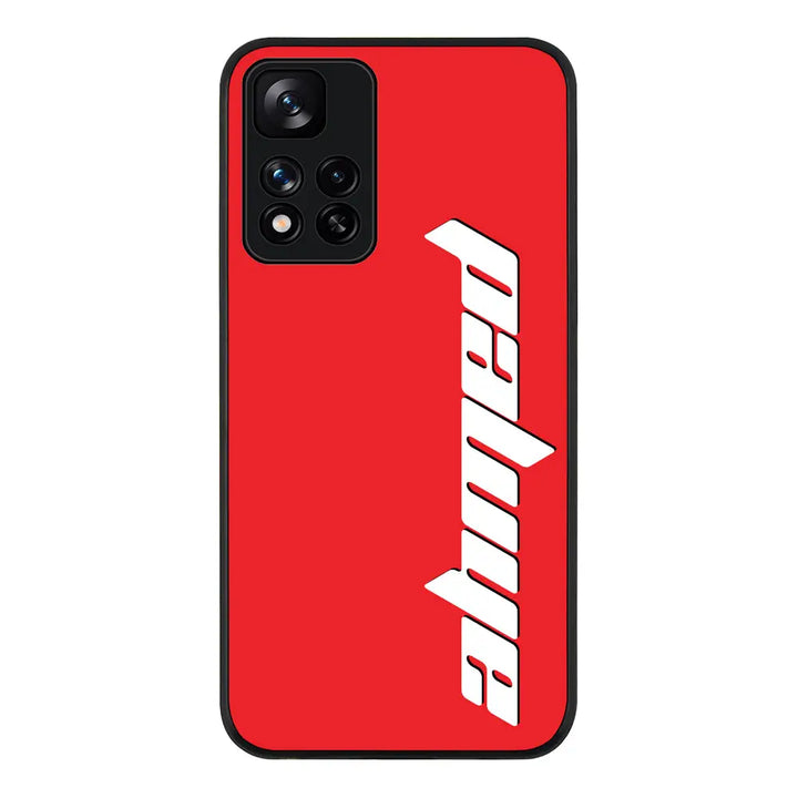 Redmi Note 11 Pro Plus 5G / Rugged Black Custom Text, Vertical Name Phone Case - Redmi - Stylizedd.com