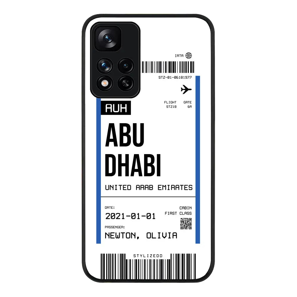 Redmi Note 11 Pro Plus 5G / Rugged Black Custom Flight Boarding Pass Ticket Phone Case, Stylizedd.com in Dubai Sharjah UAE UK  