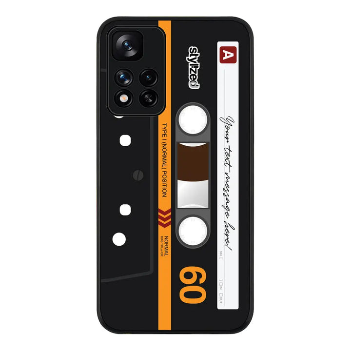 Redmi Note 11 Pro Plus 5G / Rugged Black Custom Retro Cassette Tape Phone Case - Redmi - Stylizedd.com