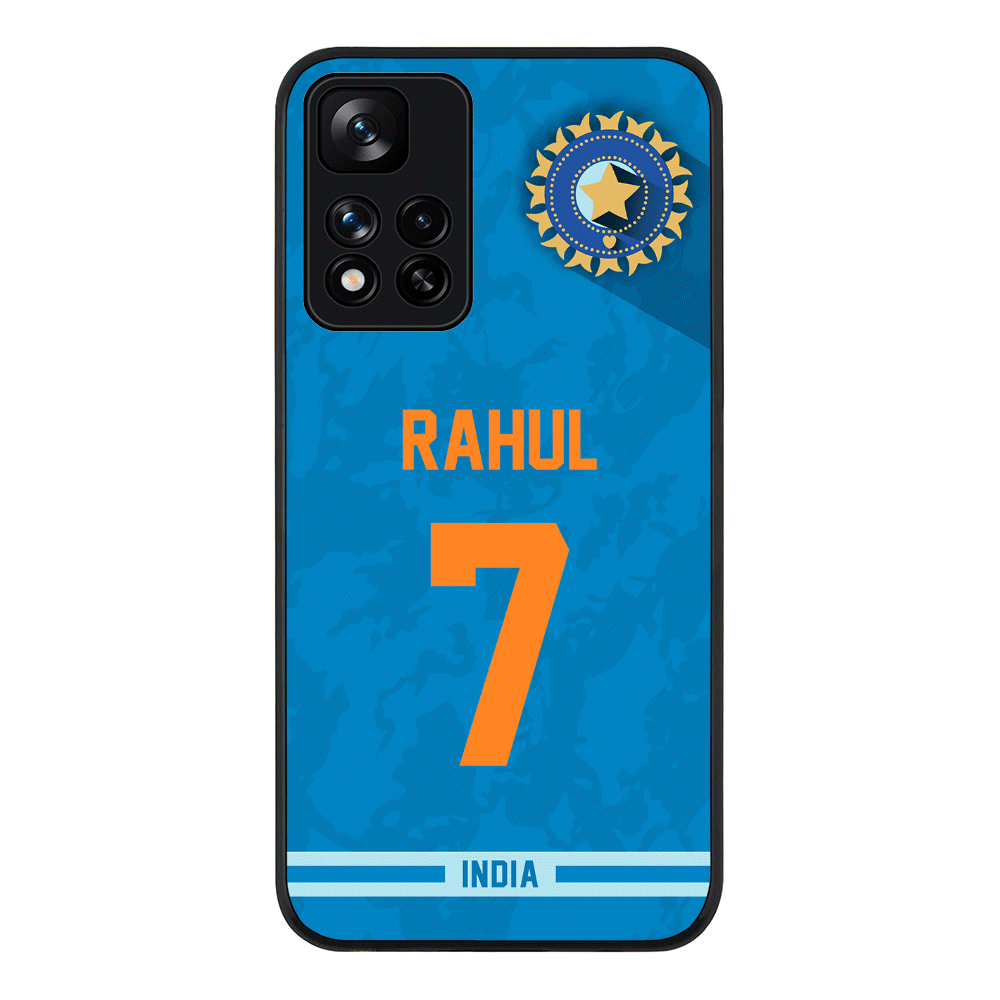 Redmi Note 11 Pro Plus 5G / Rugged Black Personalized Cricket Jersey Phone Case Custom Name & Number - Redmi - Stylizedd.com