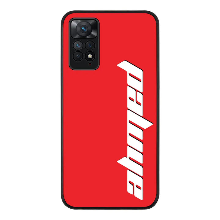 Redmi Note 11 Pro 5G / Rugged Black Custom Text, Vertical Name Phone Case - Redmi - Stylizedd.com