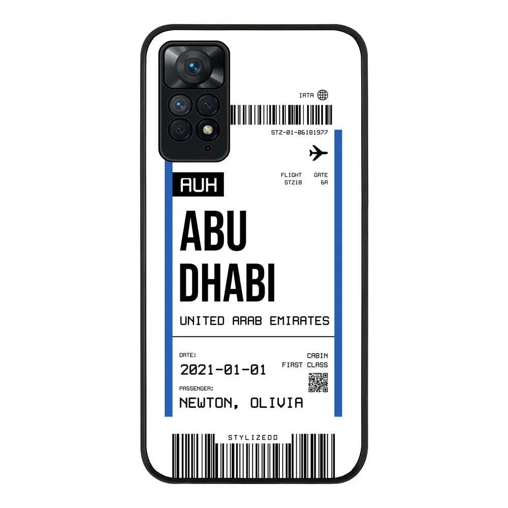 Redmi Note 11 Pro 5G / Rugged Black Custom Flight Boarding Pass Ticket Phone Case, Stylizedd.com in Dubai Sharjah UAE UK  