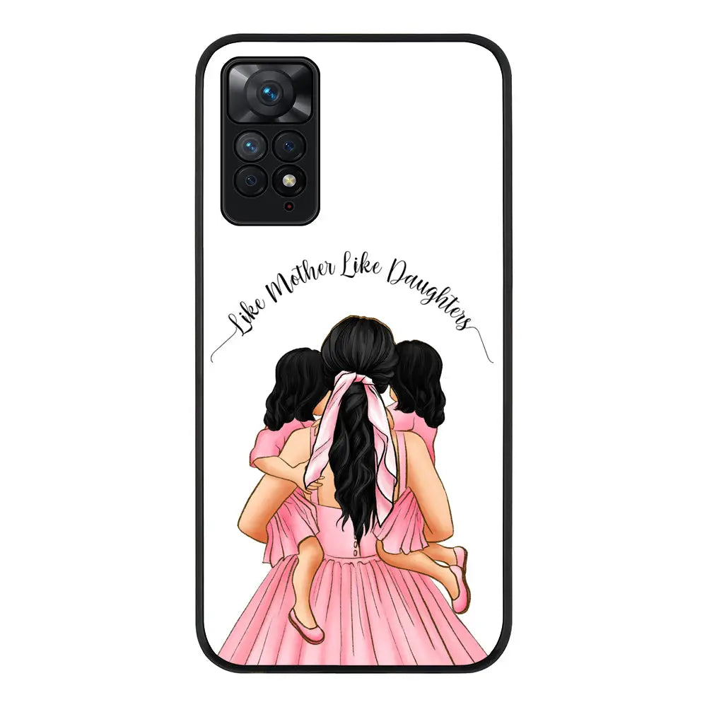 Redmi Note 11 Pro 5G / Rugged Black Mother 2 daughters Custom Clipart, Text Phone Case - Redmi - Stylizedd.com