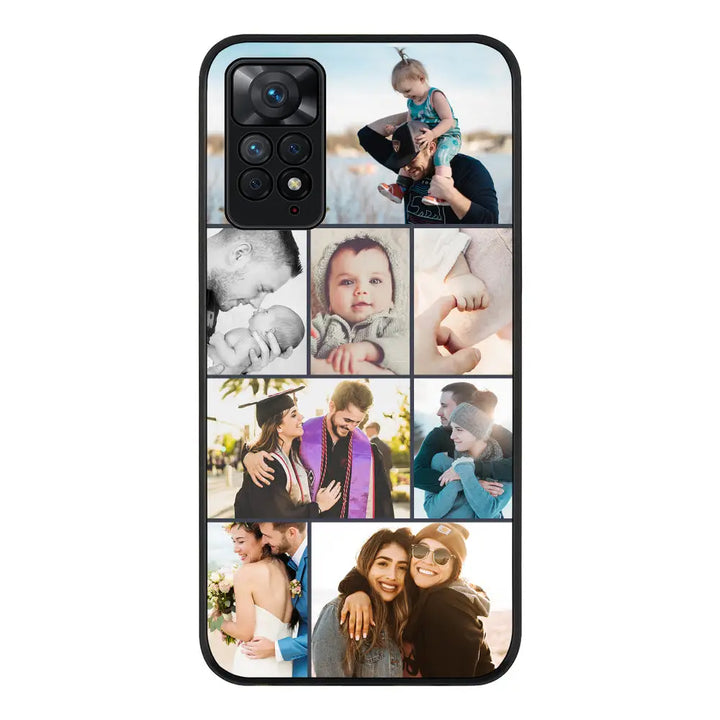 Redmi Note 11 Pro 5G / Rugged Black Personalised Photo Collage Grid Phone Case - Redmi - Stylizedd.com