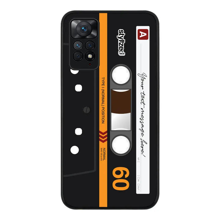 Redmi Note 11 Pro 5G / Rugged Black Custom Retro Cassette Tape Phone Case - Redmi - Stylizedd.com