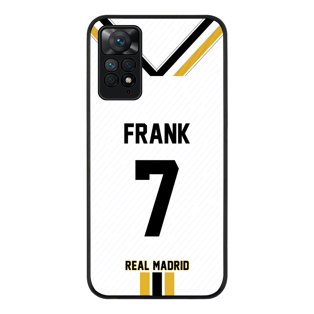 Redmi Note 11 Pro 5G / Rugged Black Personalized Football Clubs Jersey Phone Case Custom Name & Number - Redmi - Stylizedd.com