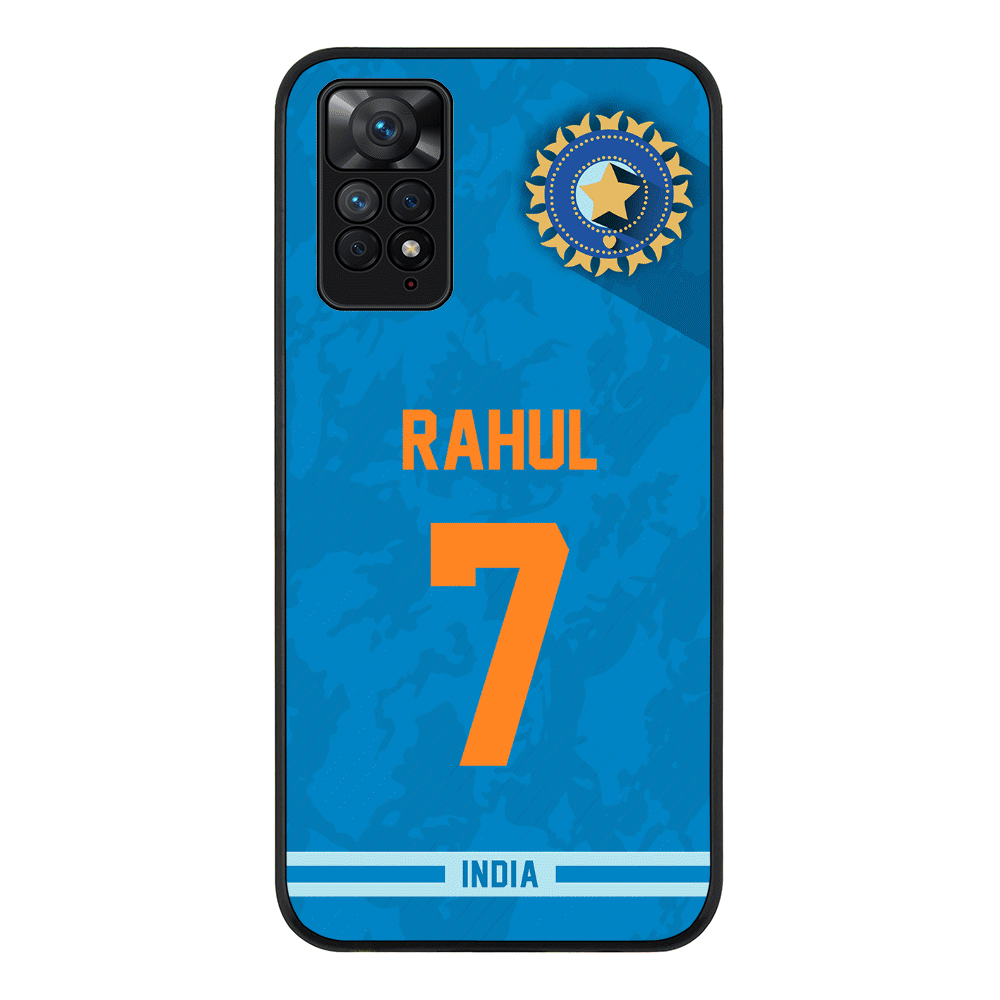 Redmi Note 11 4G / Redmi Note 11S / Rugged Black Personalized Cricket Jersey Phone Case Custom Name & Number - Redmi - Stylizedd.com