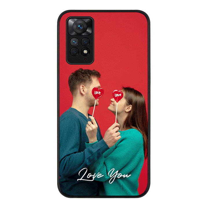 Redmi Note 11 4G / Redmi Note 11S / Rugged Black Custom Photo Valentine, Phone Case - Redmi - Stylizedd.com