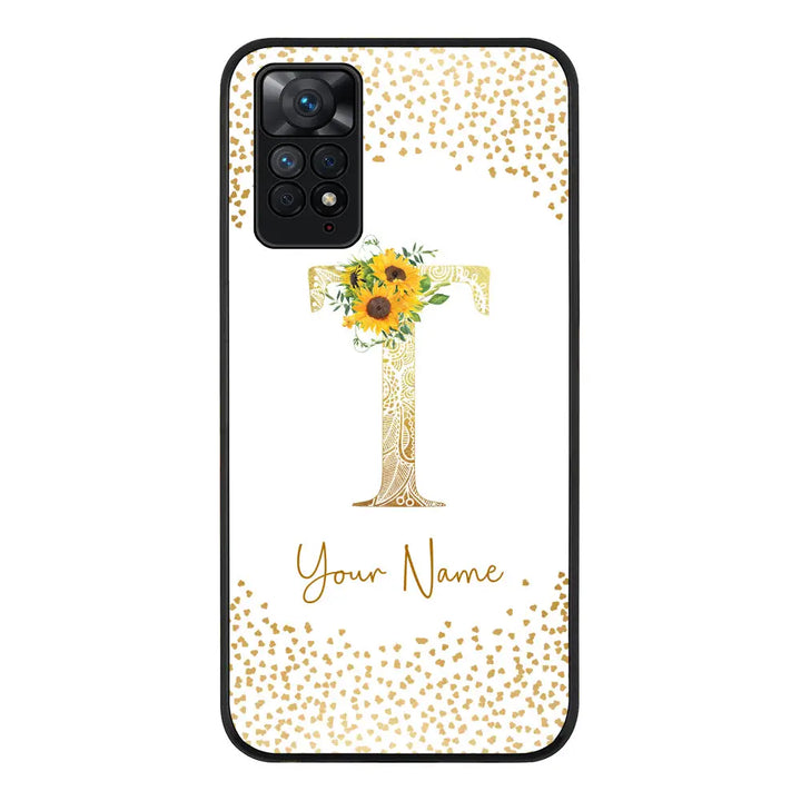 Redmi Note 11 4G / Redmi Note 11S / Rugged Black Floral Mandala Initial Phone Case - Redmi - Stylizedd.com