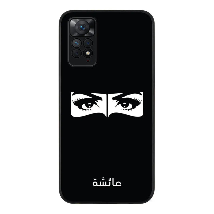 Redmi Note 11 4G / Redmi Note 11S / Rugged Black Custom Name Niqabi Eye, Phone Casee - Redmi - Stylizedd.com